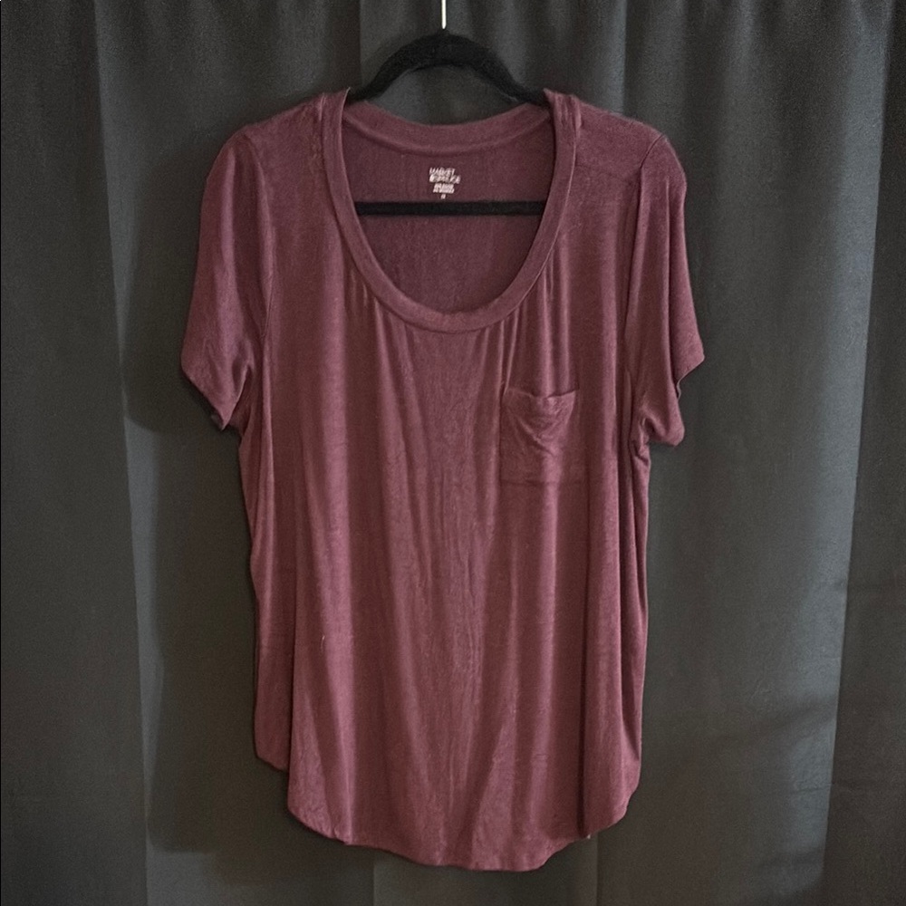 Market & Spruce Burgundy Short Sleeve Tee